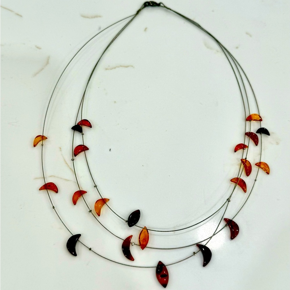 Gorgeous metal and natural gems necklace